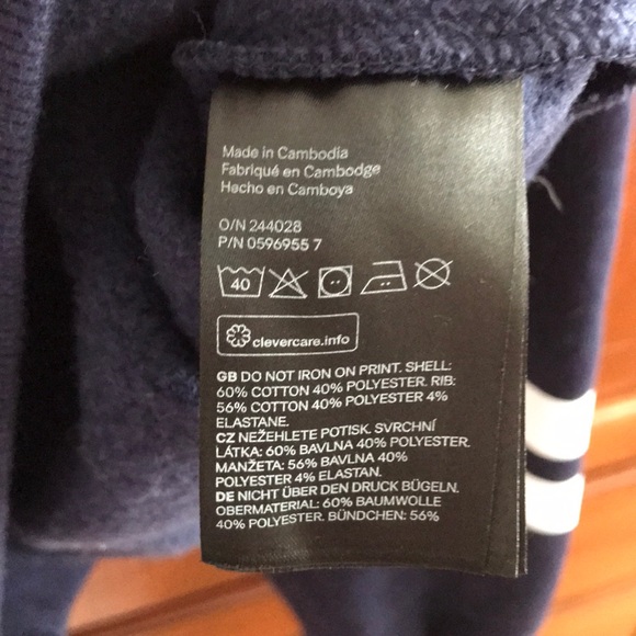 Long sleeved cropped navy sweatshirt - Picture 3 of 4